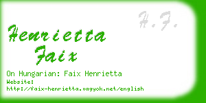 henrietta faix business card